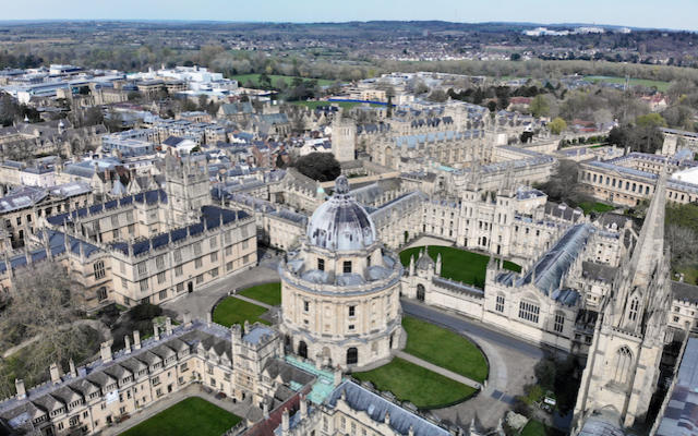 Drone shot of Oxford