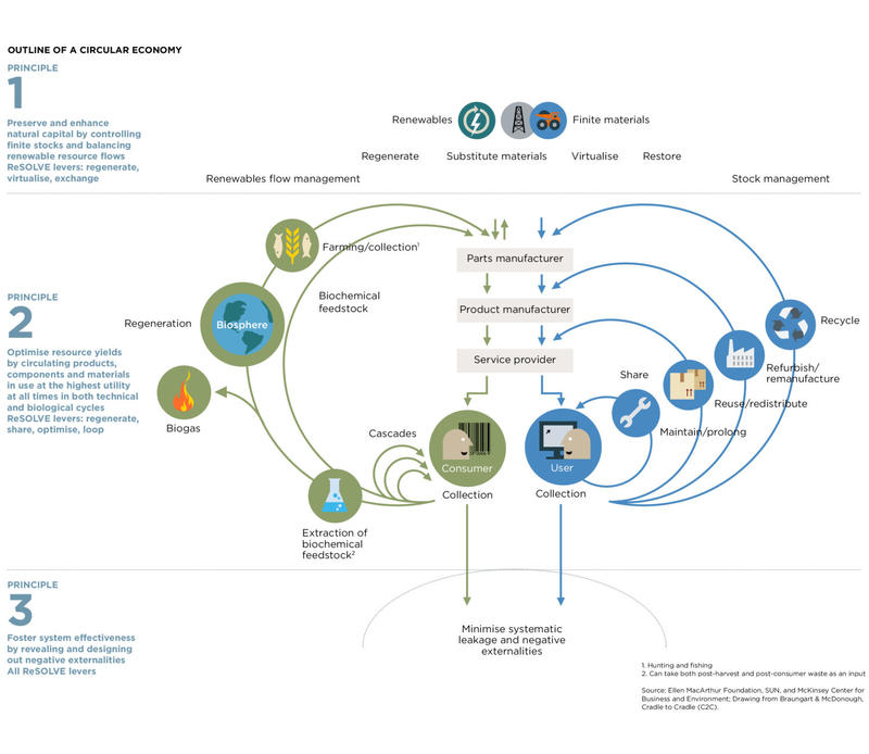 Ellen MacArthur Foundation and C2C Outline of a Circular Economy