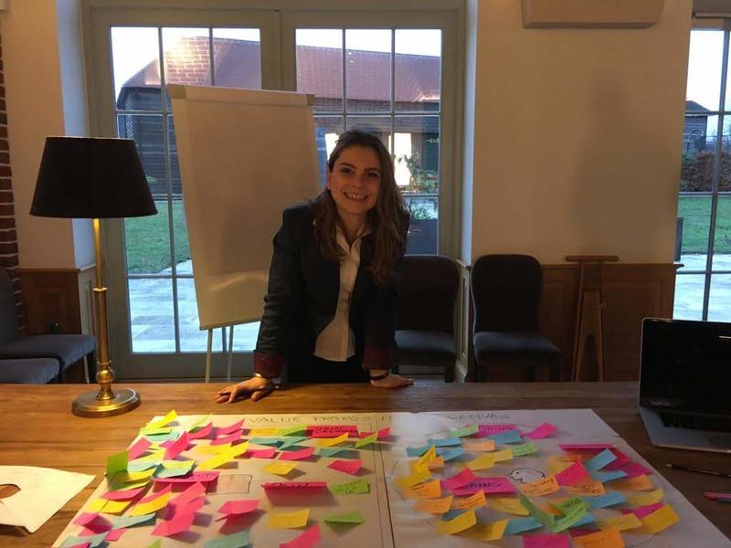 Daniela pictured while doing a value proposition workshop for the wine producer team