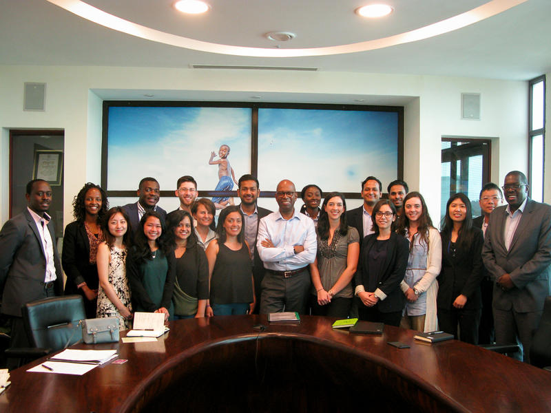 MBA students meeting with CEO of Safaricom Bob Collymore and his team