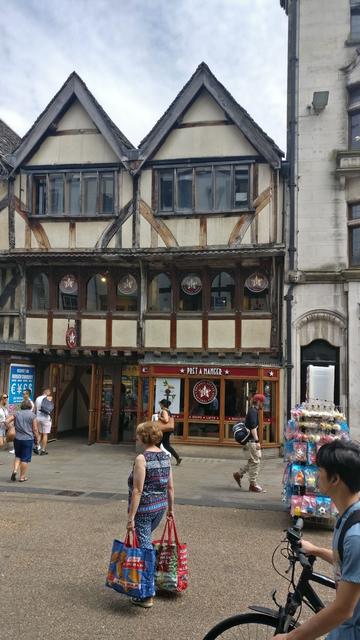 The Pret a Manger shop inside a 600 year old tudor-style building in Oxford