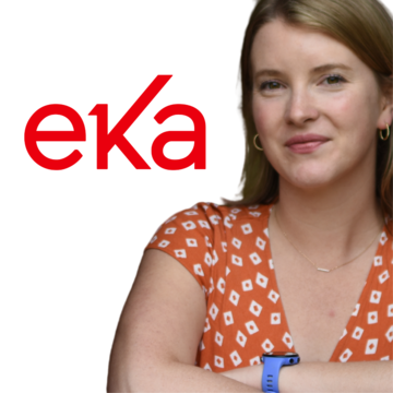 Jana Everett's headshot & the Eka Logo